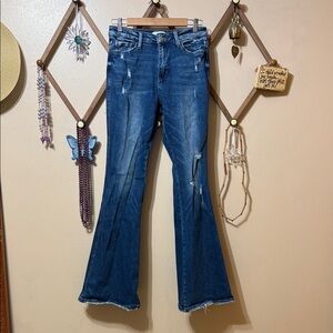 VERVET BY FLYING MONKEY Classic Blue Flare Leg Jeans